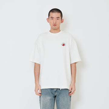 Men Printed Oversized Tee - Off White - SM2411218A