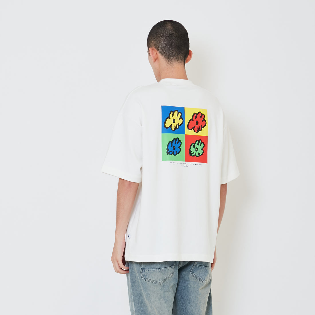 Men Printed Oversized Tee - Off White - SM2411218A