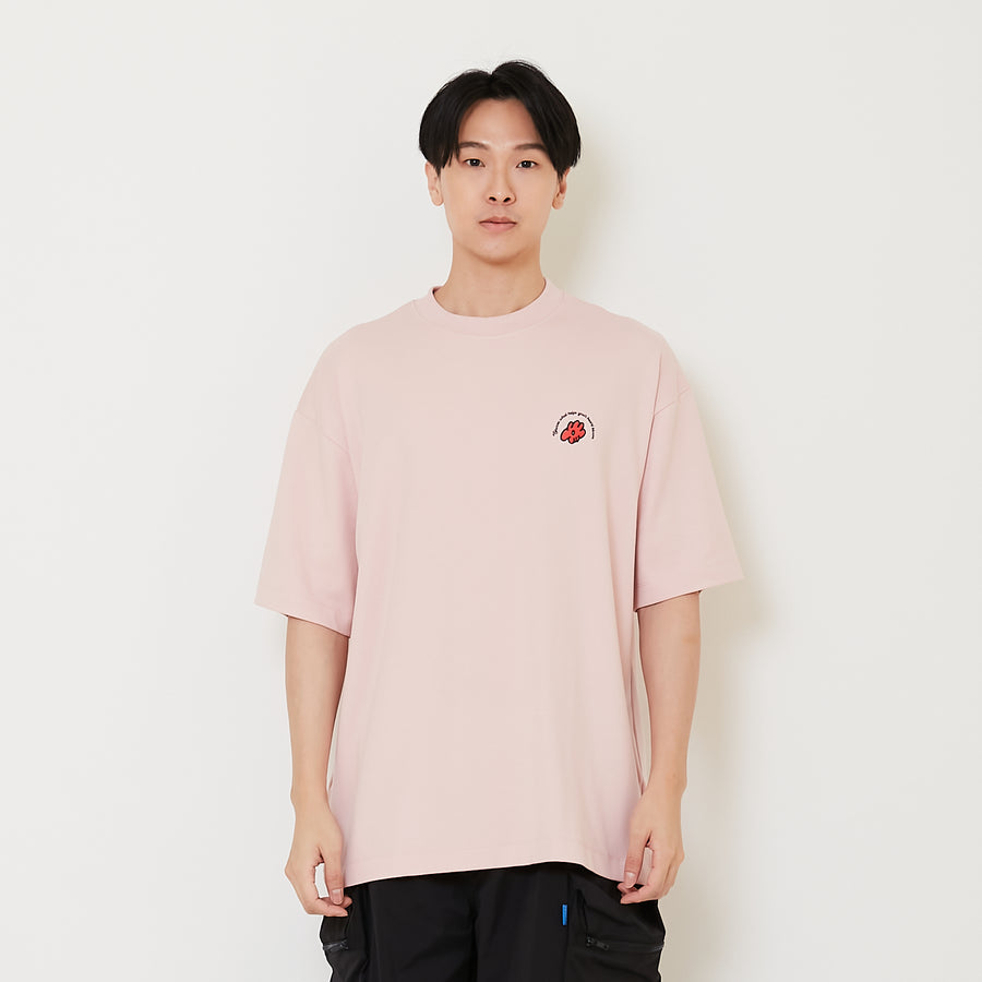 Men Printed Oversized Tee - Light Pink - SM2411218B