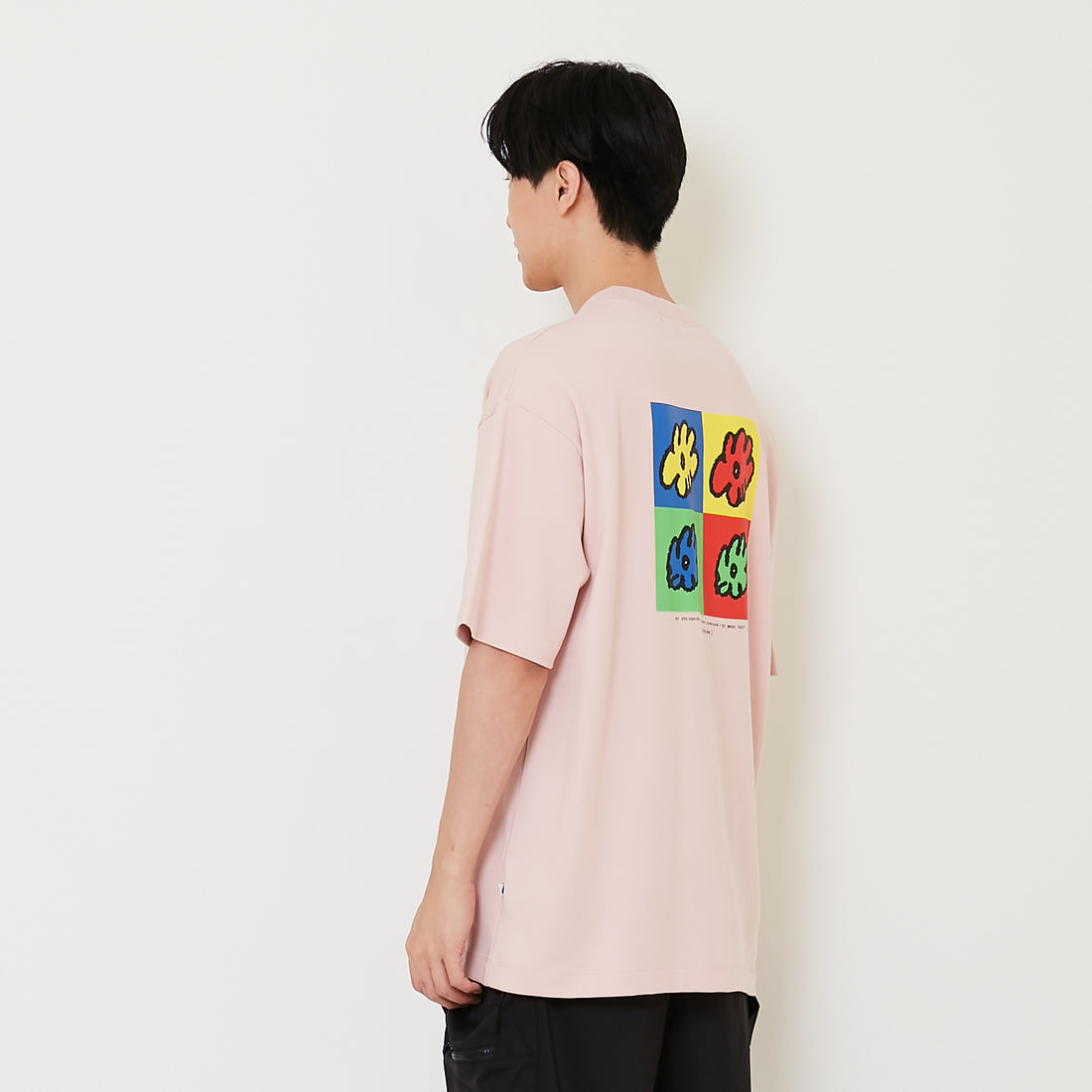 Men Printed Oversized Tee - Light Pink - SM2411218B