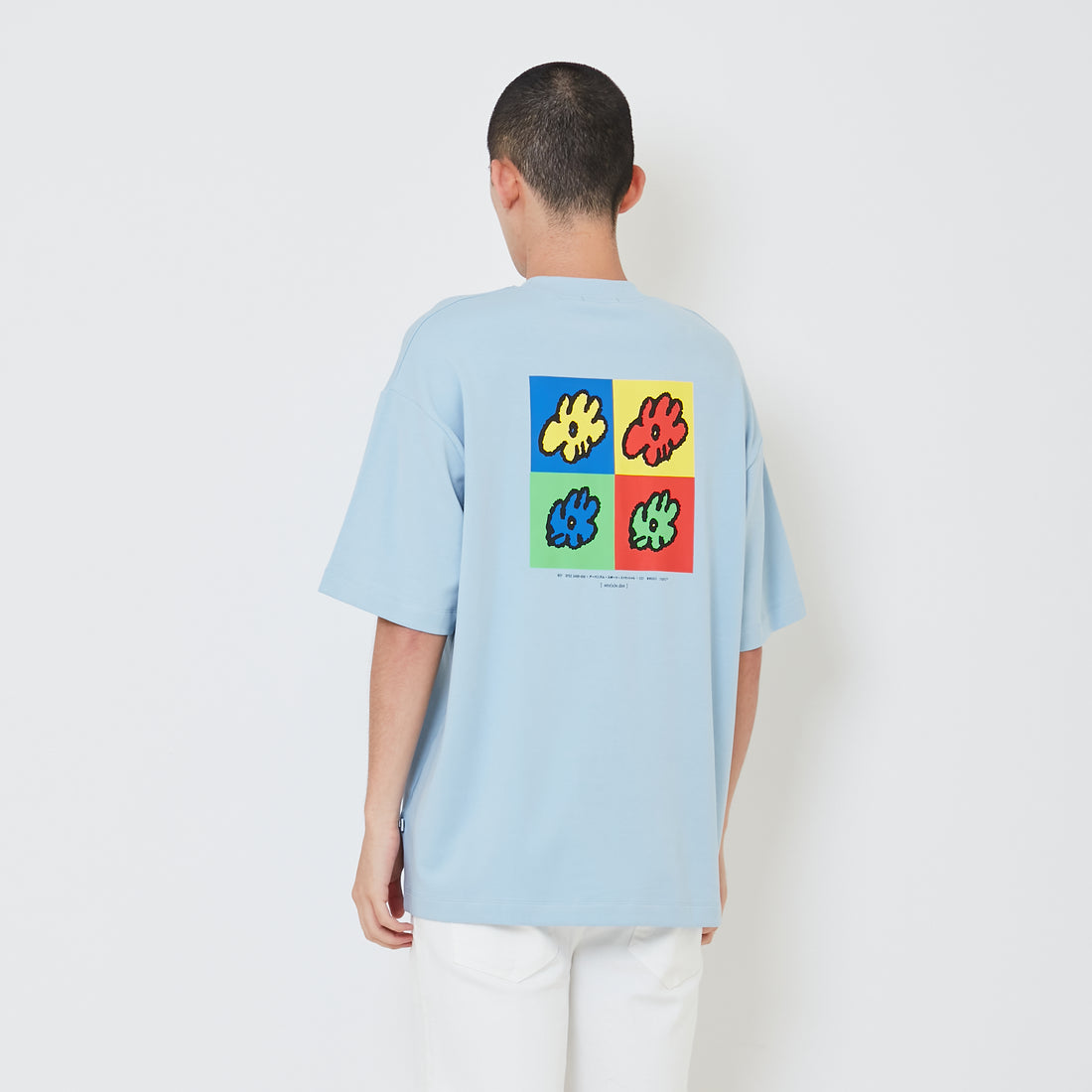 Men Printed Oversized Tee - Blue - SM2411218C