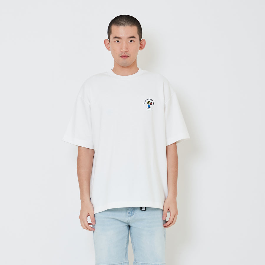 Men Embroidery Oversized Tee - Off White - SM2411219A