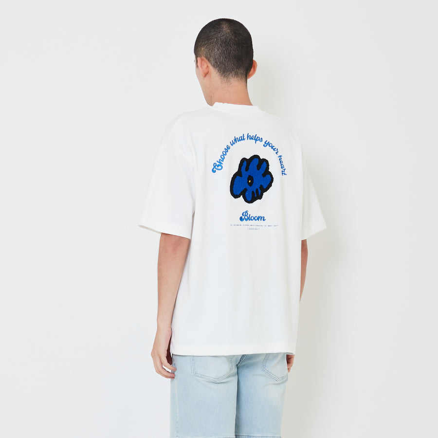 Men Embroidery Oversized Tee - Off White - SM2411219A