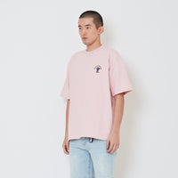 Men Embroidery Oversized Tee - Light Pink - SM2411219B