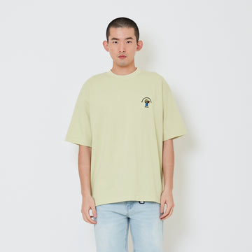 Men Embroidery Oversized Tee - Avocado - SM2411219C