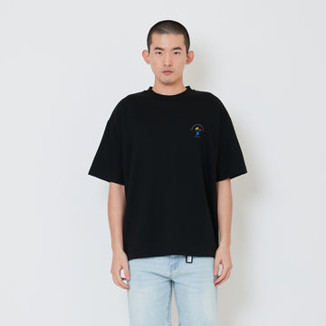 Men Embroidery Oversized Tee - Black - SM2411219D