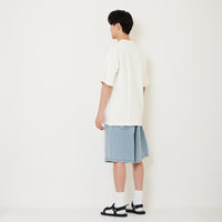 Men Baggy Fit Jorts - Light Blue - SM2411223B