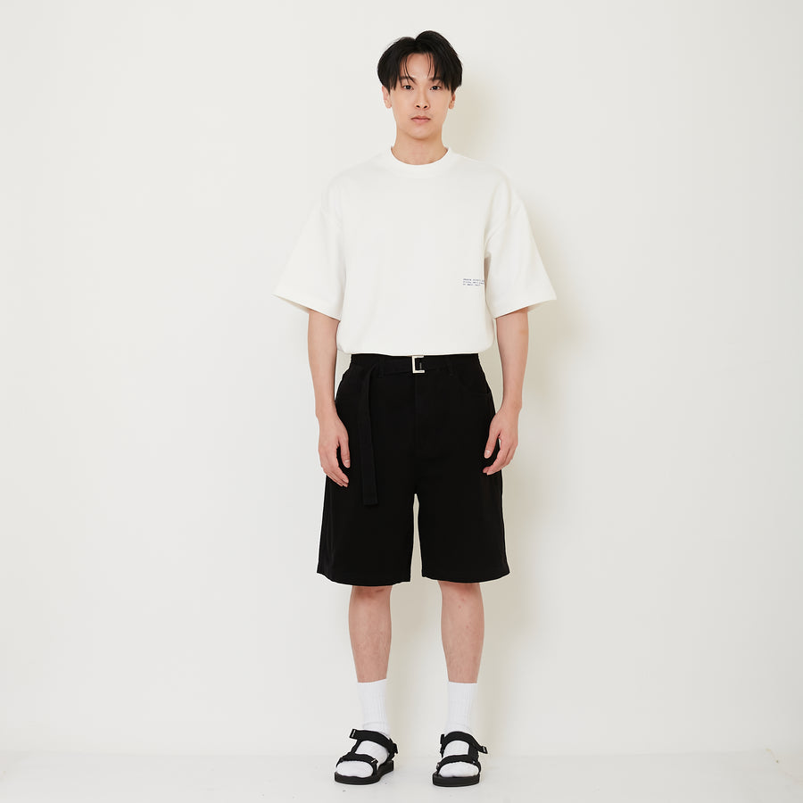 Men Baggy Fit Jorts - Black - SM2411223C