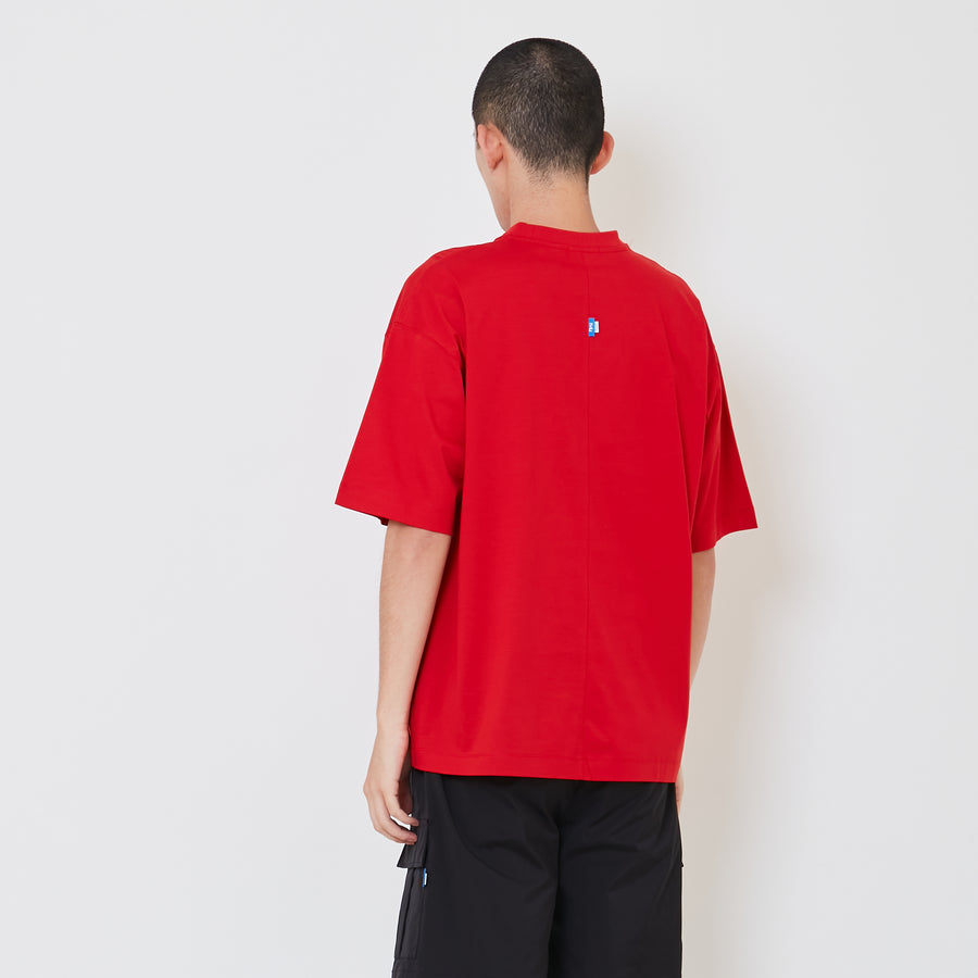 Men Oversized Tee - Dark Red - SM2411227C