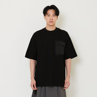 Men Oversized Pocket Tee - Black - SM2411228D