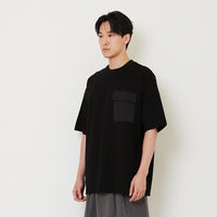 Men Oversized Pocket Tee - Black - SM2411228D