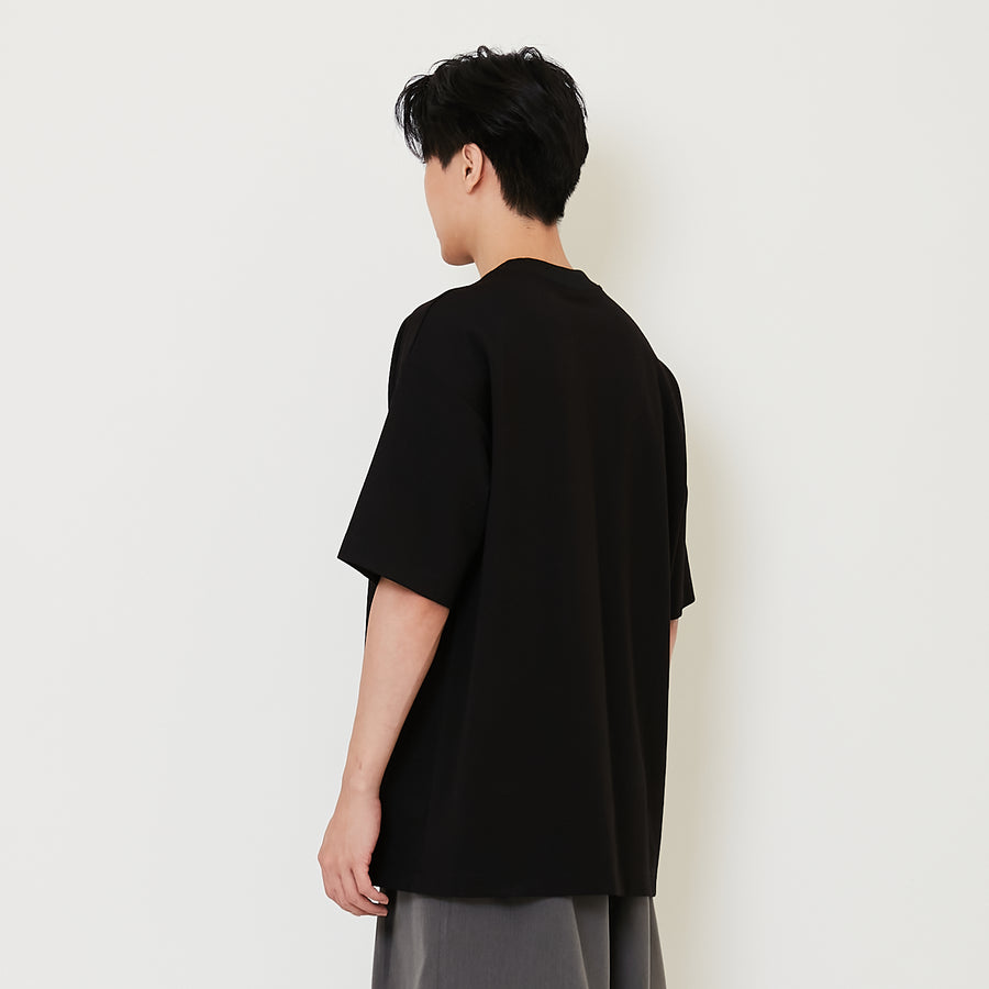 Men Oversized Pocket Tee - Black - SM2411228D