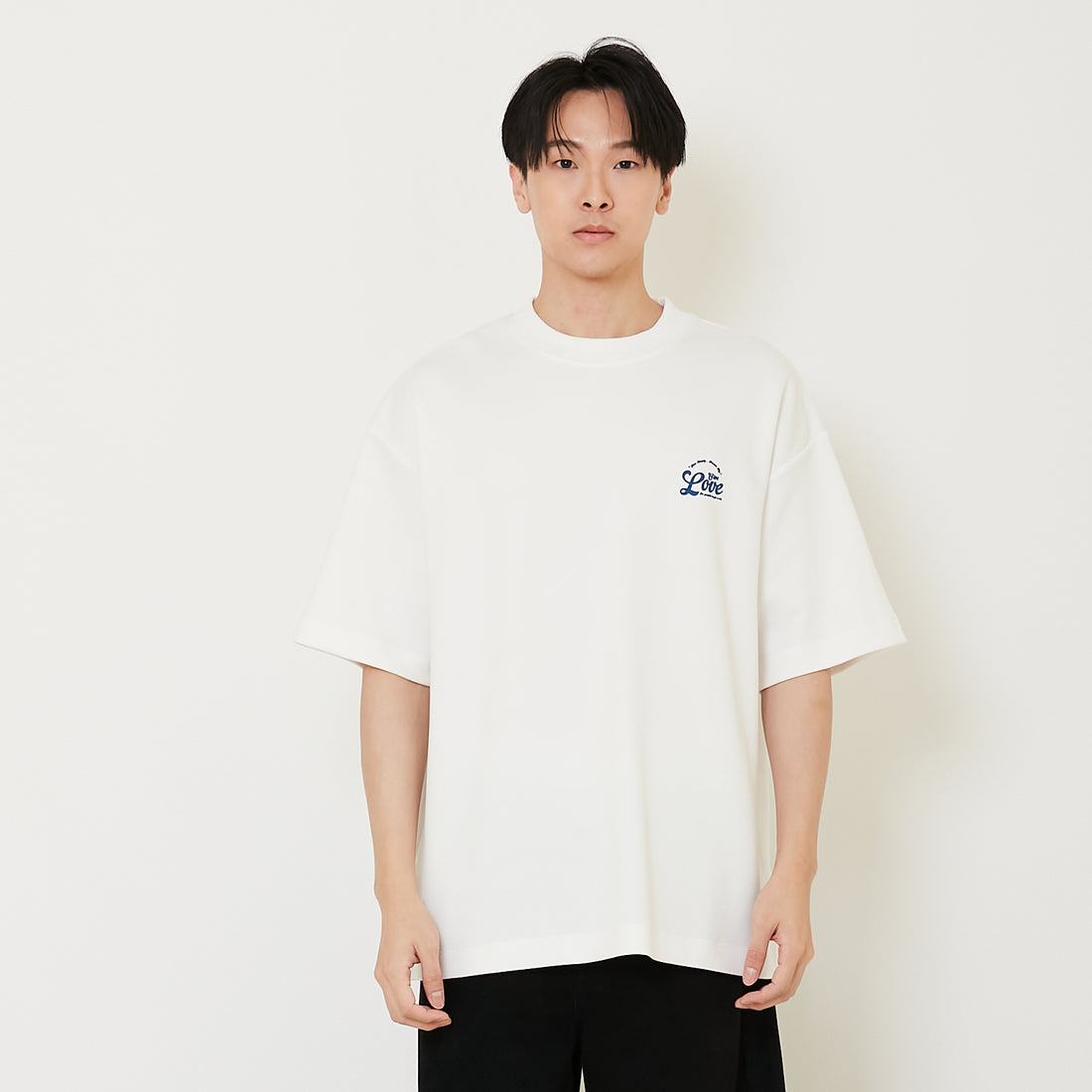 Men Printed Oversized Tee - Off White - SM2411229A