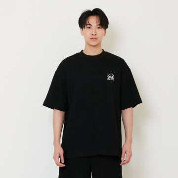 Men Printed Oversized Tee - Black - SM2411229D