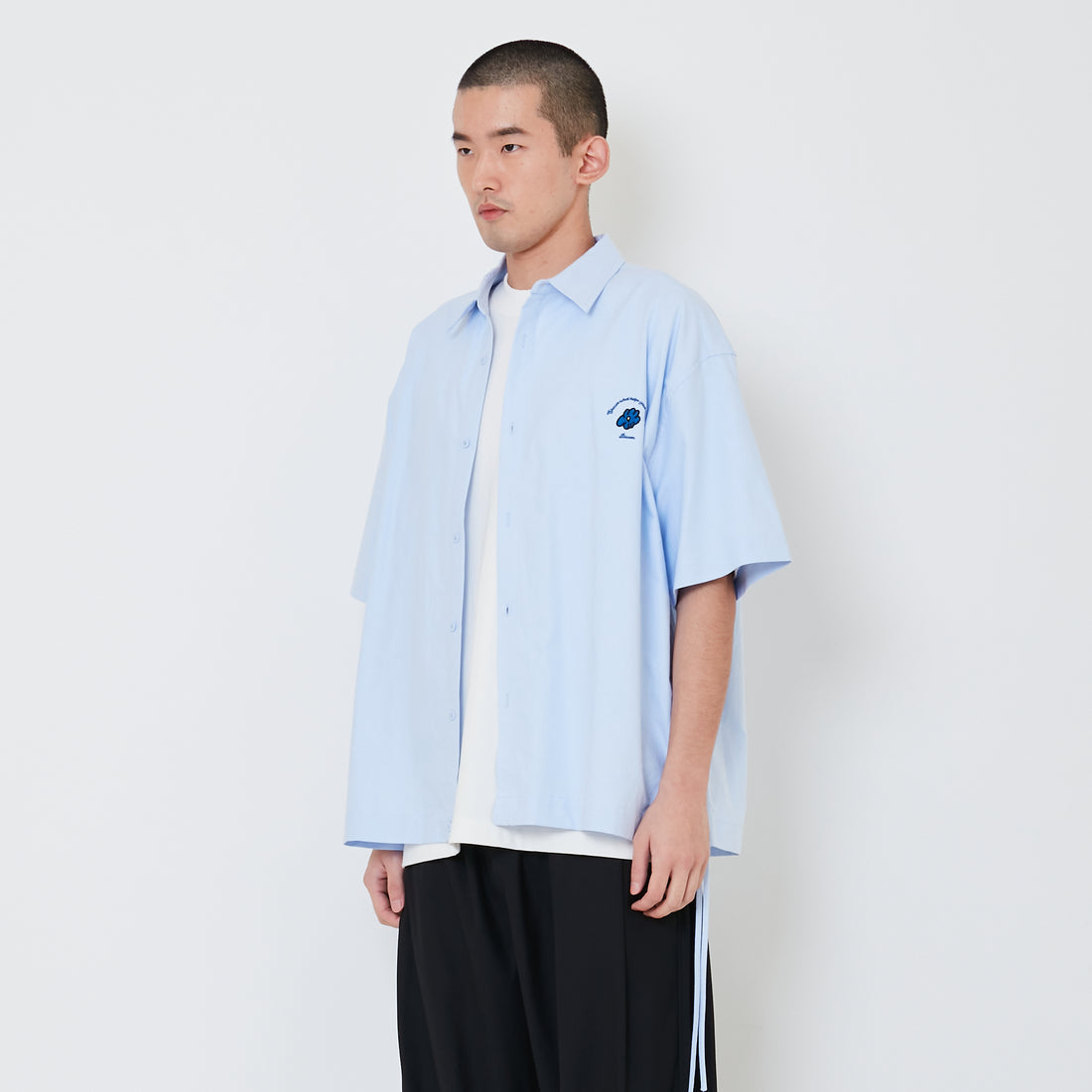 Men Oversized Shirt - Light Blue - SM2411231B