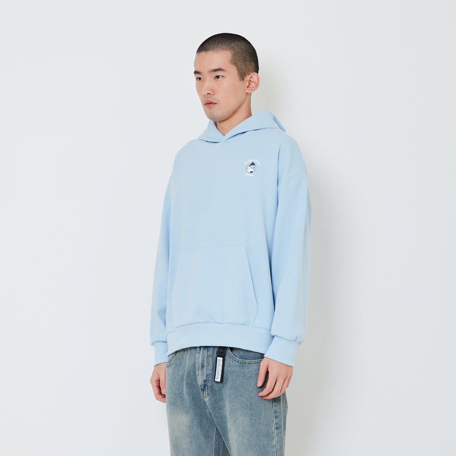 Men Embroidery Oversized Hoodie - Light Blue - SM2411243B