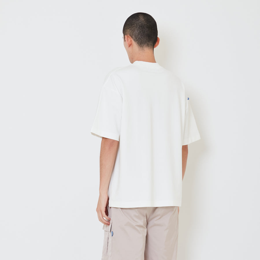 Men Embroidery Oversized Tee - Off White - SM2412247A