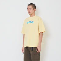 Men Embroidery Oversized Tee - Light Yellow - SM2412247B