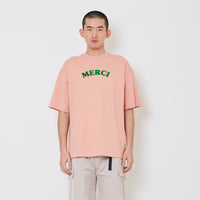 Men Embroidery Oversized Tee - Blush - SM2412247C