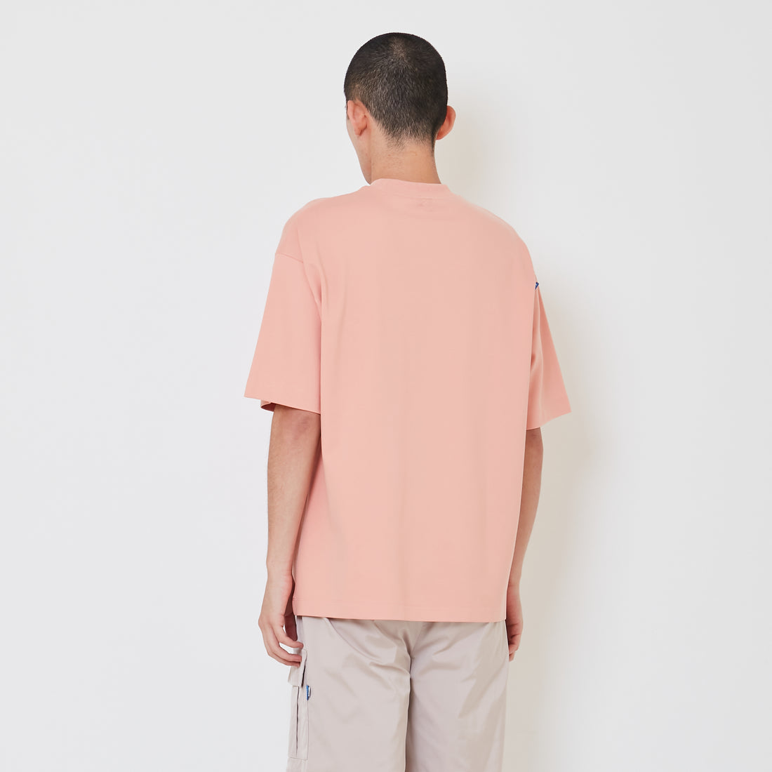 Men Embroidery Oversized Tee - Blush - SM2412247C