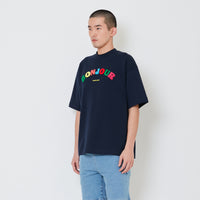 Men Embroidery Oversized Tee - Navy - SM2412248B