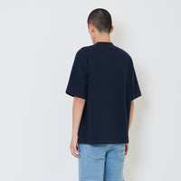 Men Embroidery Oversized Tee - Navy - SM2412248B