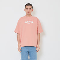 Men Embroidery Oversized Tee - Blush - SM2412248C