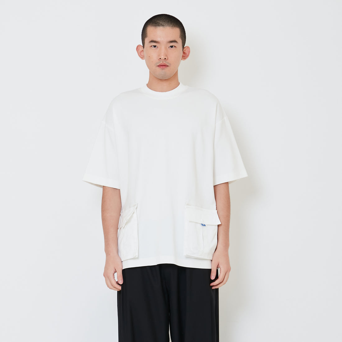 Men Detachable Patch Pocket Oversized Top - Off White - SM2412250A