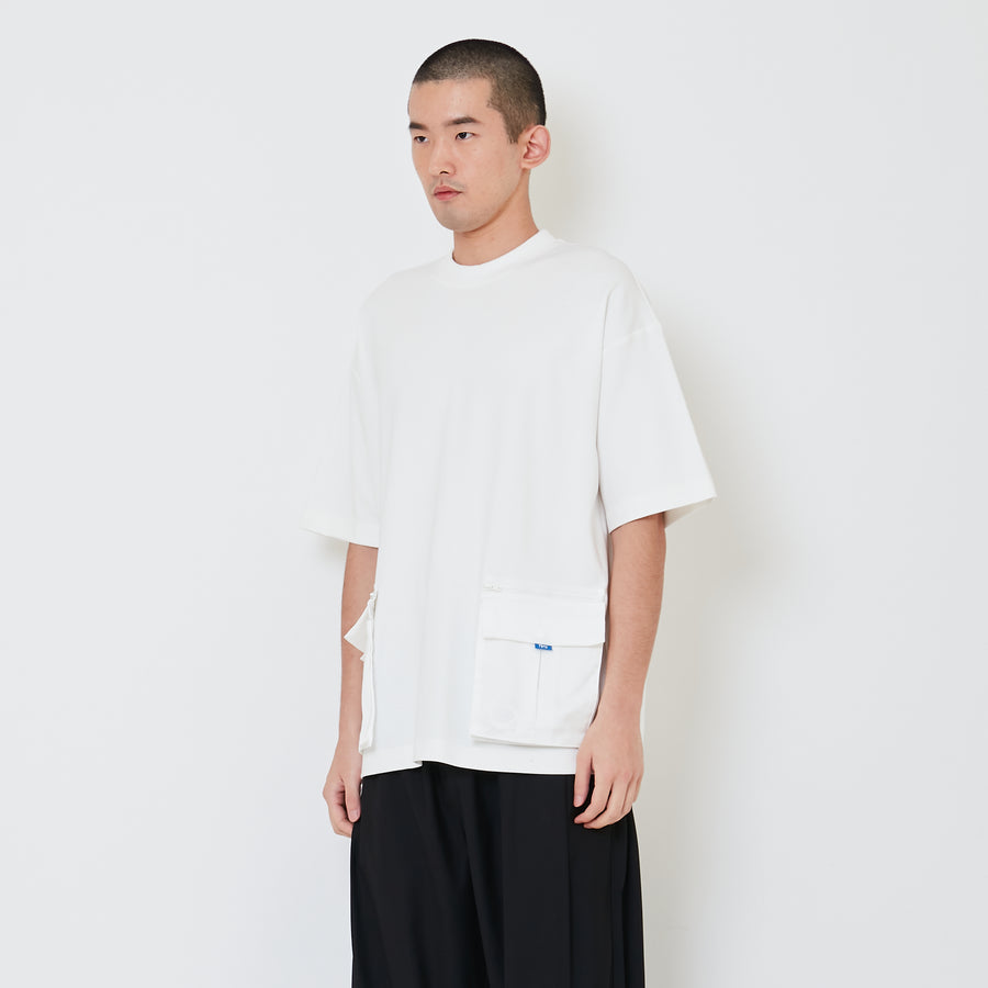 Men Detachable Patch Pocket Oversized Top - Off White - SM2412250A