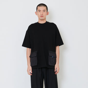 Men Detachable Patch Pocket Oversized Top - Black - SM2412250C