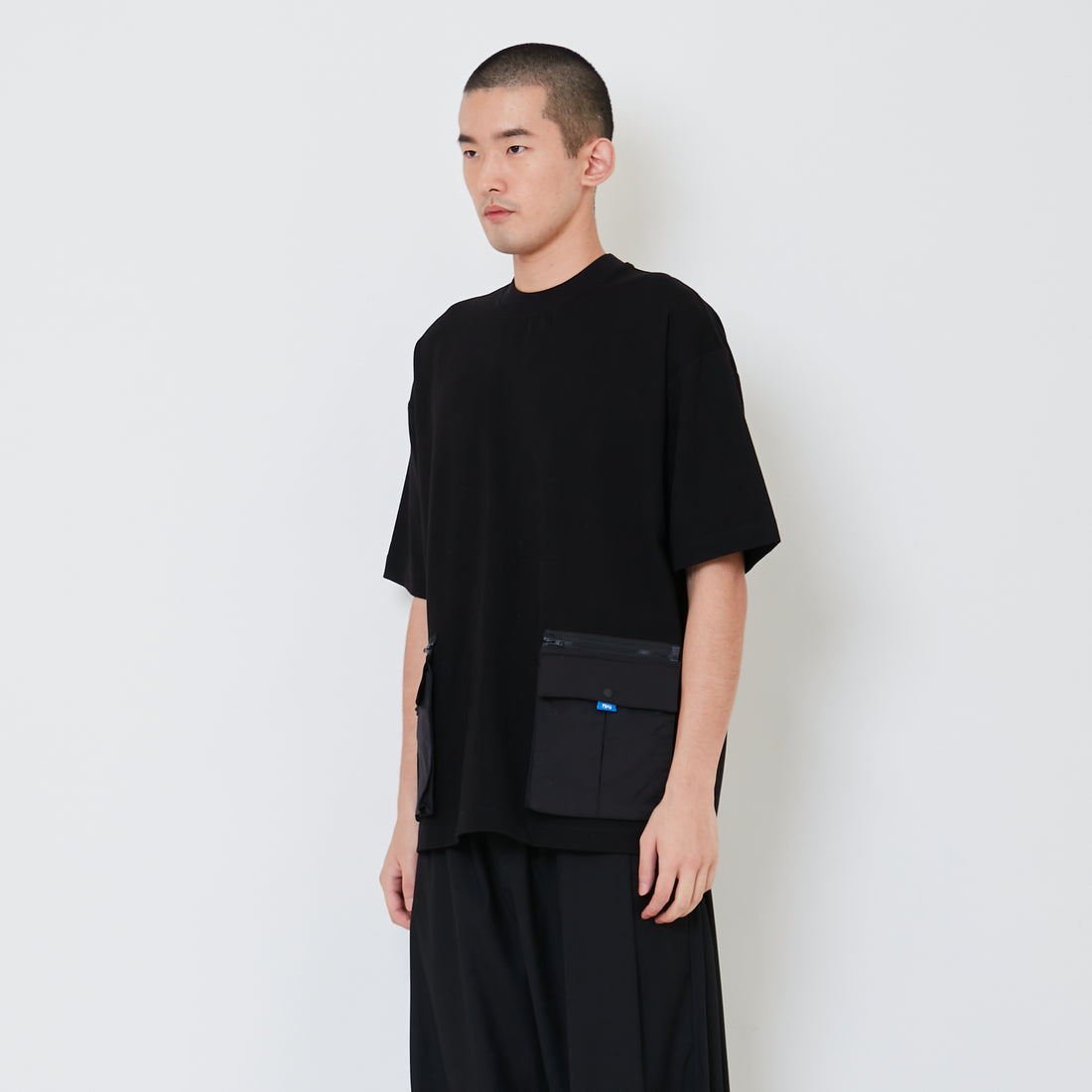 Men Detachable Patch Pocket Oversized Top - Black - SM2412250C