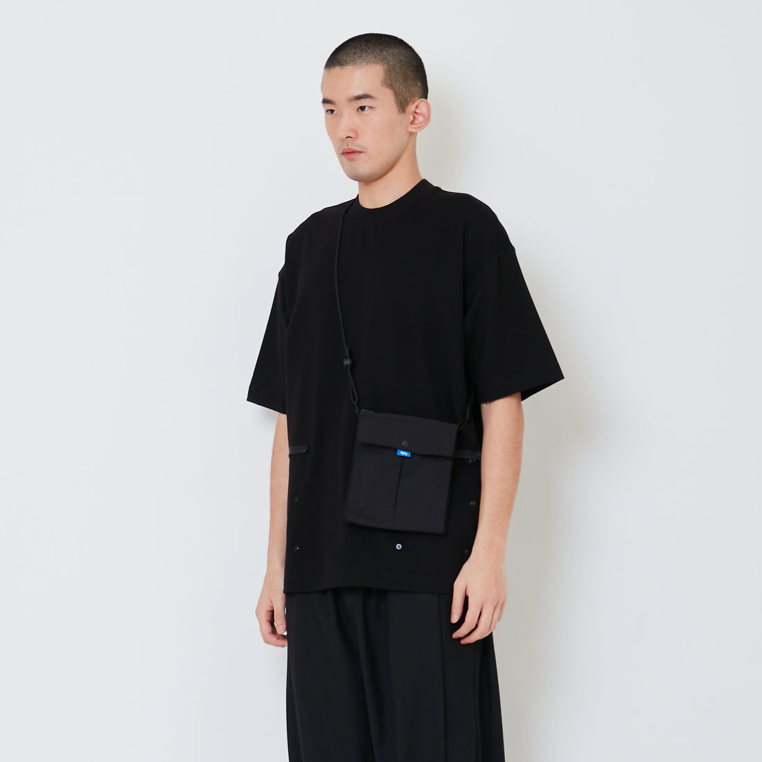 Men Detachable Patch Pocket Oversized Top - Black - SM2412250C