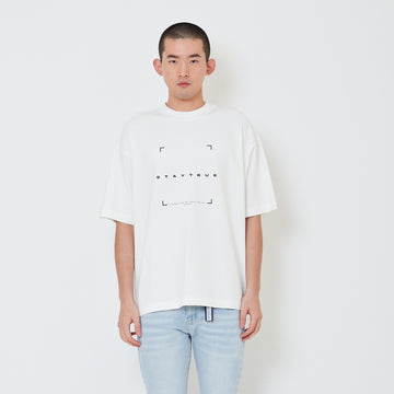 Men Printed Oversized Tee - Off White - SM2412256A