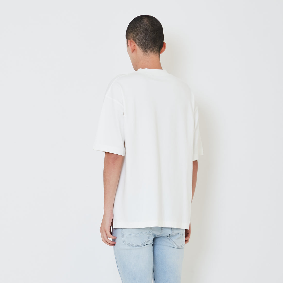 Men Printed Oversized Tee - Off White - SM2412256A