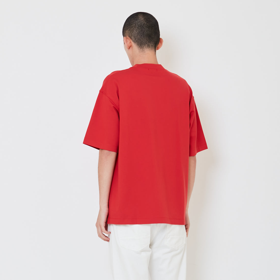 Men Printed Oversized Tee - Dark Red - SM2412256C