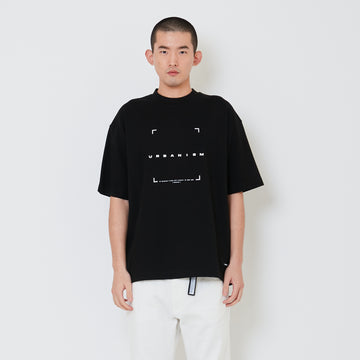 Men Printed Oversized Tee - Black - SM2412256D