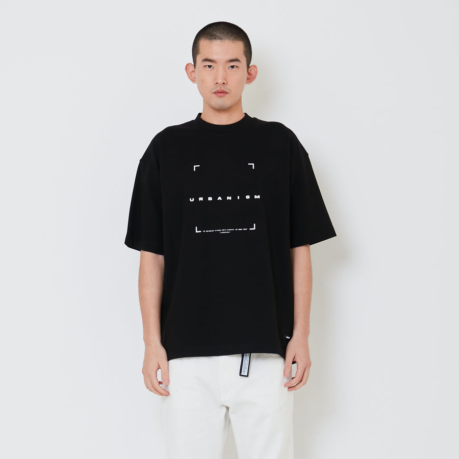 Men Printed Oversized Tee - Black - SM2412256D