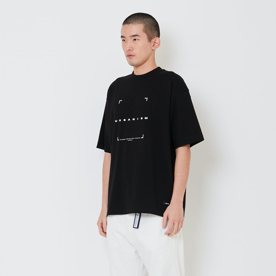 Men Printed Oversized Tee - Black - SM2412256D