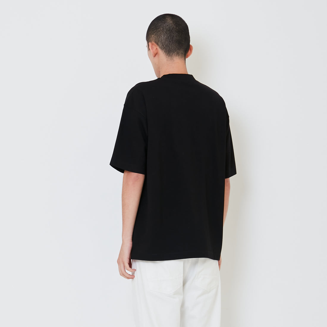 Men Printed Oversized Tee - Black - SM2412256D