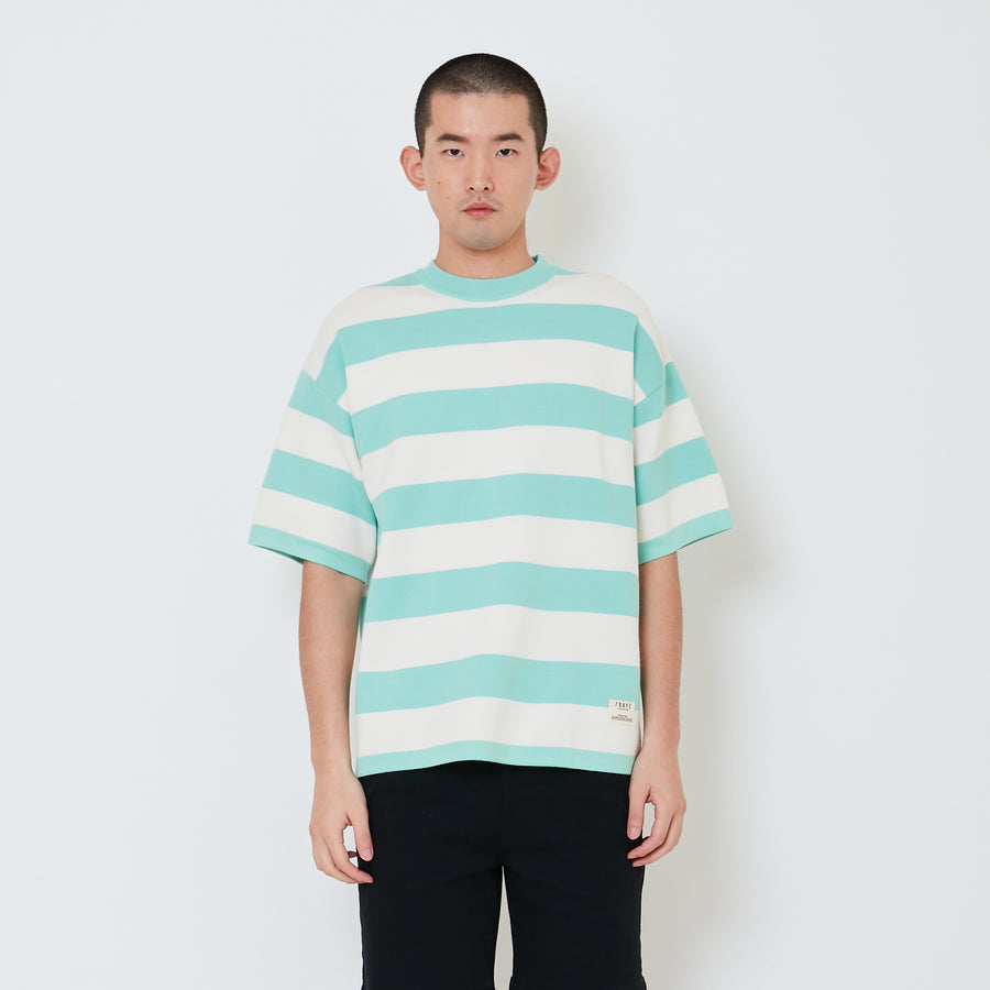 Men Oversized Stripe Sweater - Mint - SM2412257C