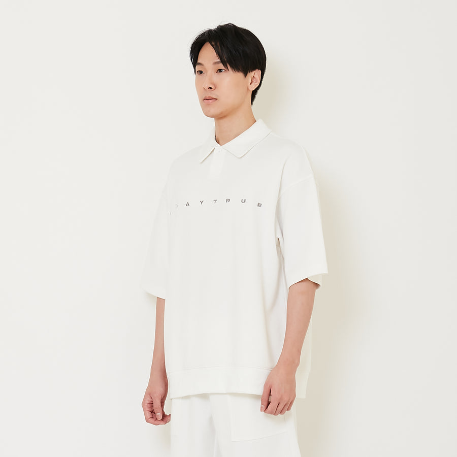 Men Oversized Polo Tee - Off White - SM2412258A