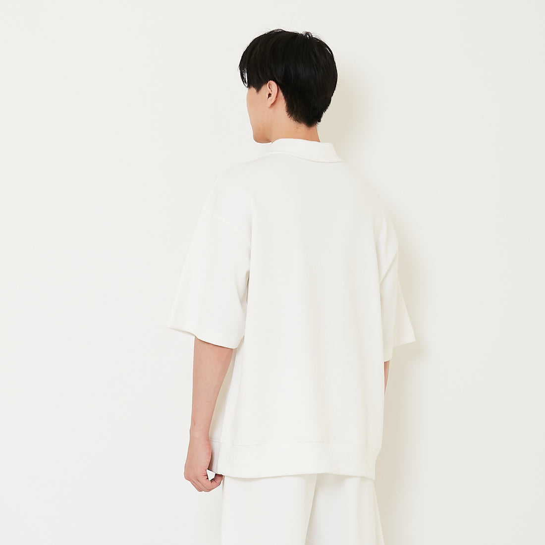 Men Oversized Polo Tee - Off White - SM2412258A