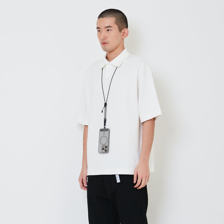 Men Oversized Polo Tee - Off White - SM2412261A