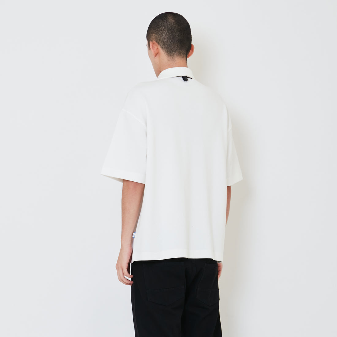 Men Oversized Polo Tee - Off White - SM2412261A