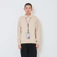 Men Oversized Polo Sweater - Beige - SM2412262B