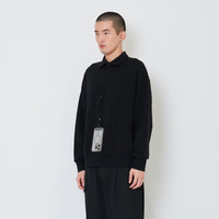 Men Oversized Polo Sweater - Black - SM2412262D