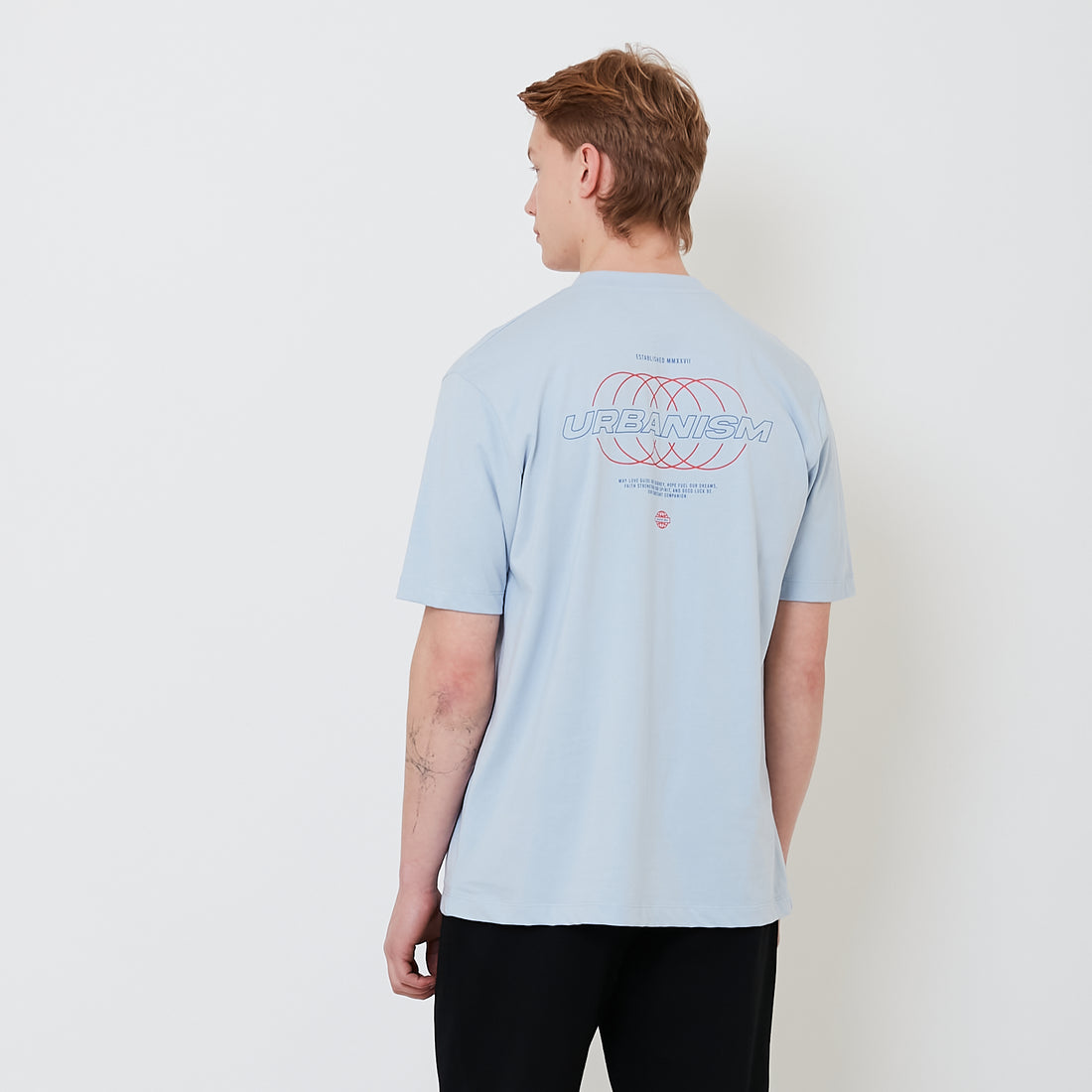 Men Graphic Tee - Light Blue - SM2412266C