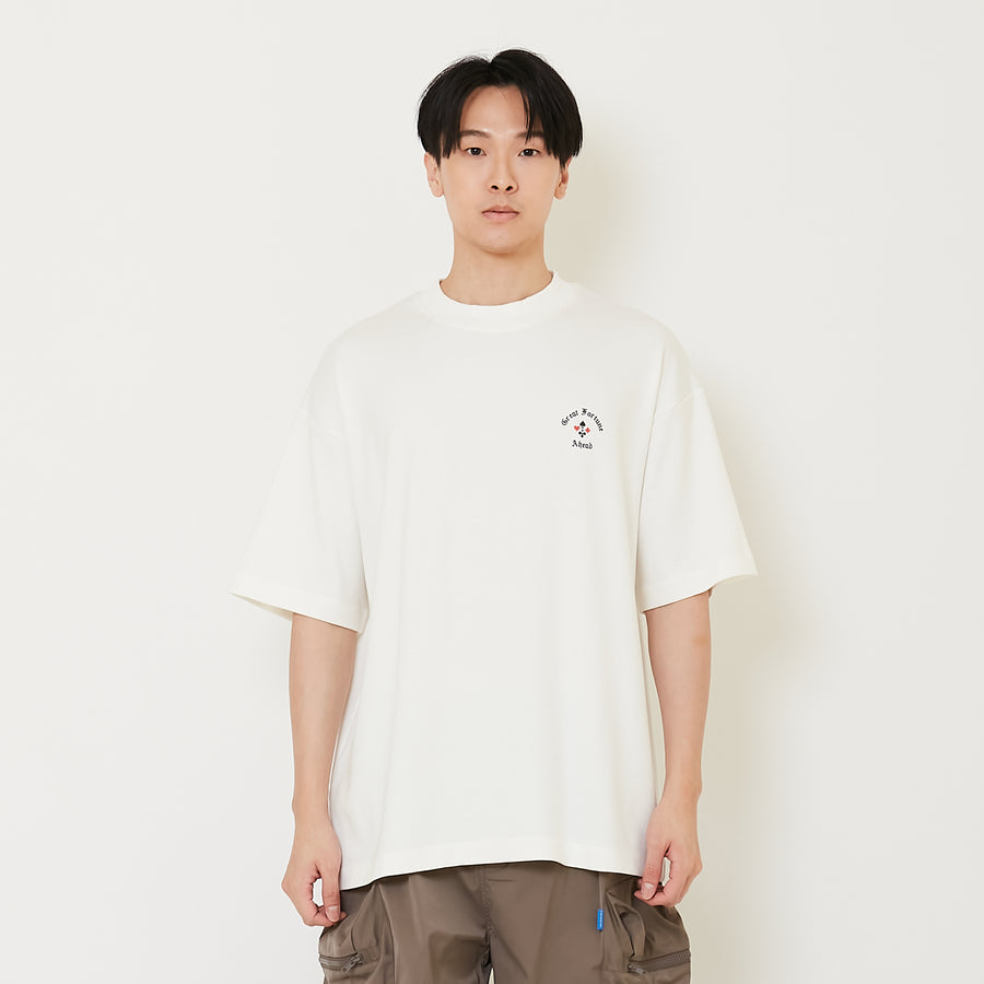 Men Printed Oversized Tee - Off White - SM2412268A