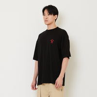 Men Printed Oversized Tee - Black - SM2412268C