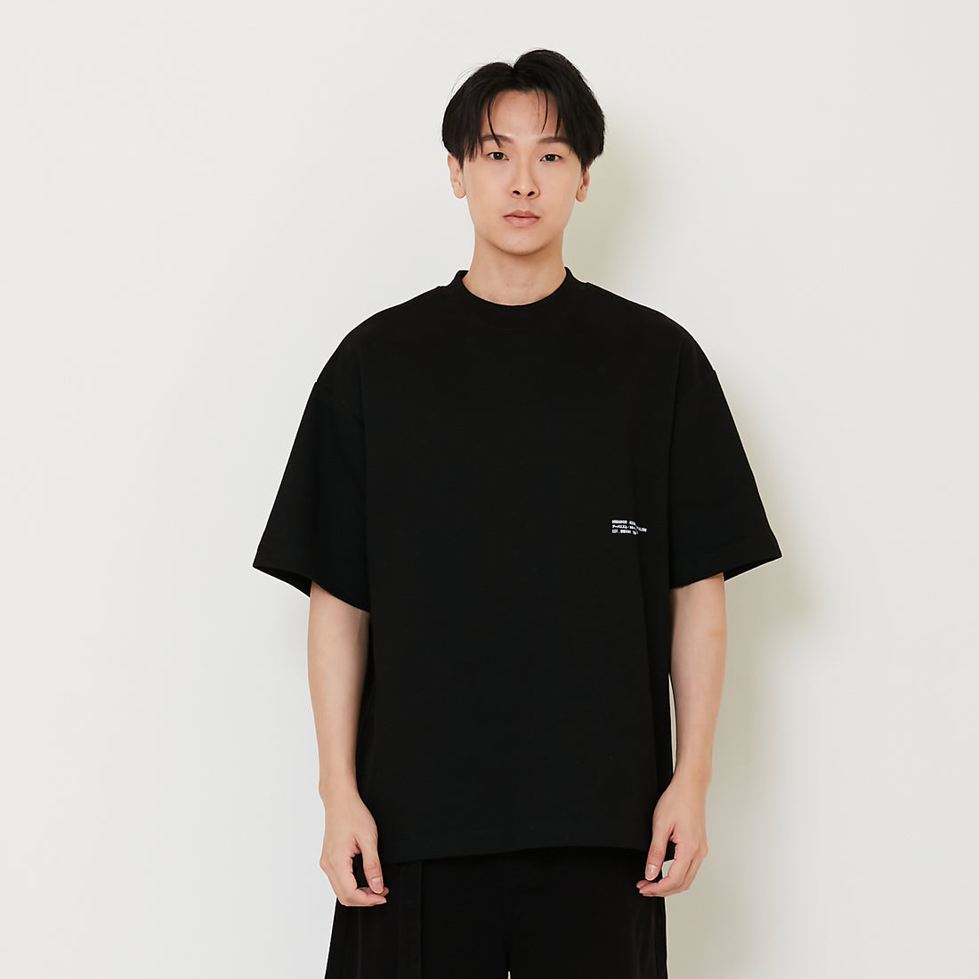 Men Embroidery Oversized Tee - Black - SM2412269D